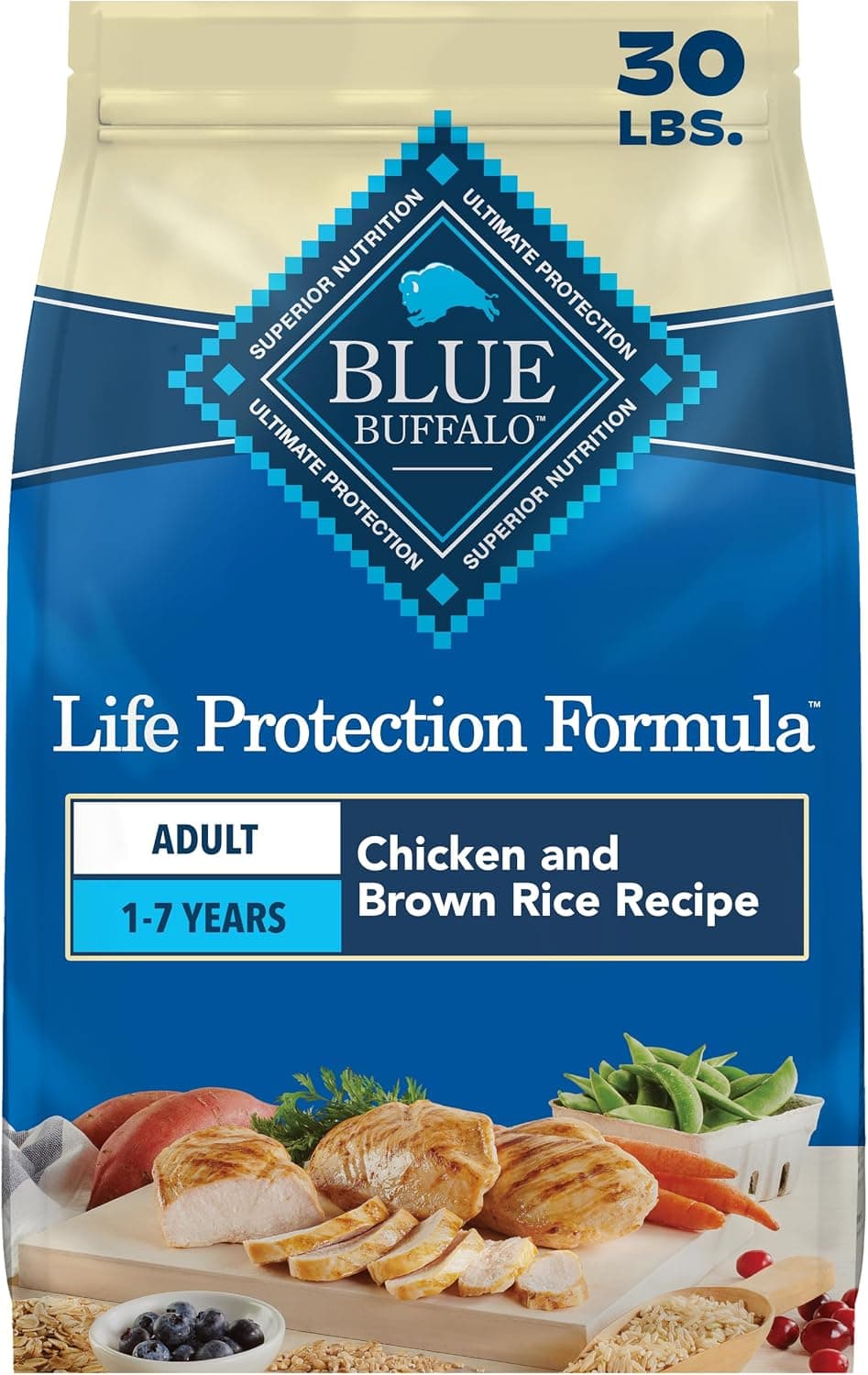 Blue Buffalo Life Protection Formula Adult Chicken & Brown Rice Dry Dog Food (30 lb)