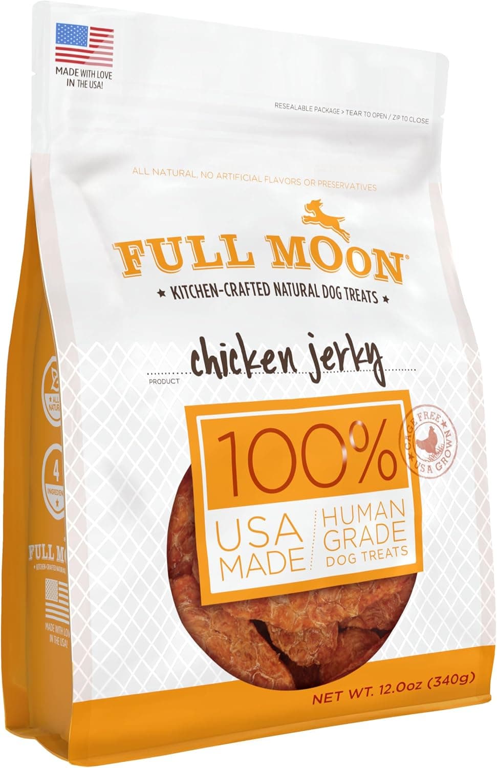 Full Moon Human-Grade Chicken Jerky Dog Treats (12 oz)
