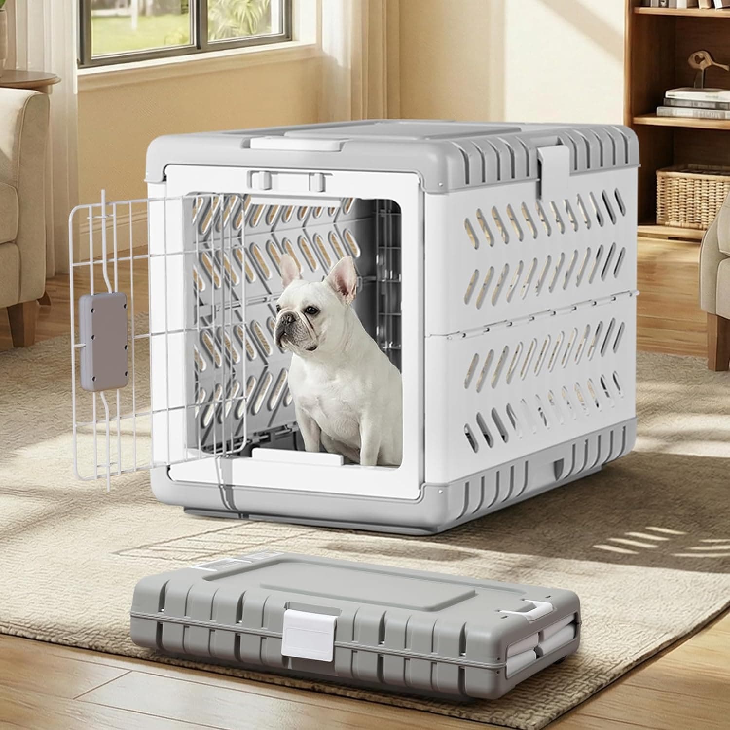 Gardner Pet Collapsible Dog Crate with Wheels, 28" (Small/Medium Dogs)