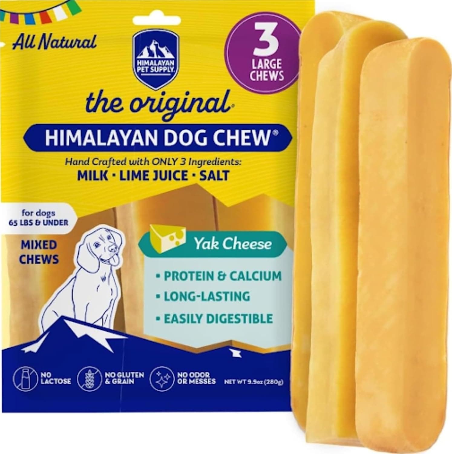 Himalayan Dog Chew Original Yak Cheese Chews (3 Large/XL)
