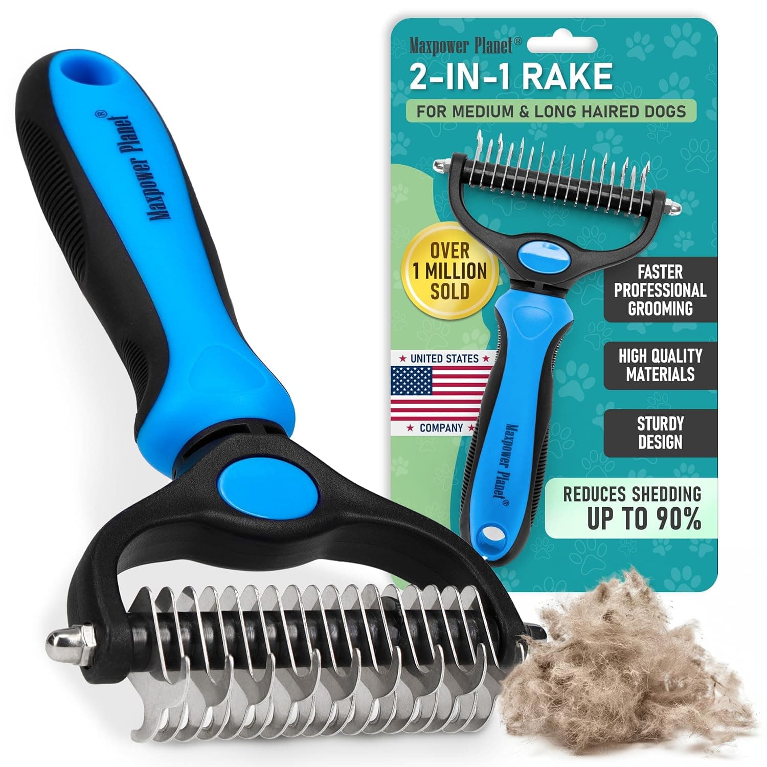 Maxpower Planet Deshedding & Dematting Undercoat Rake for Dogs & Cats