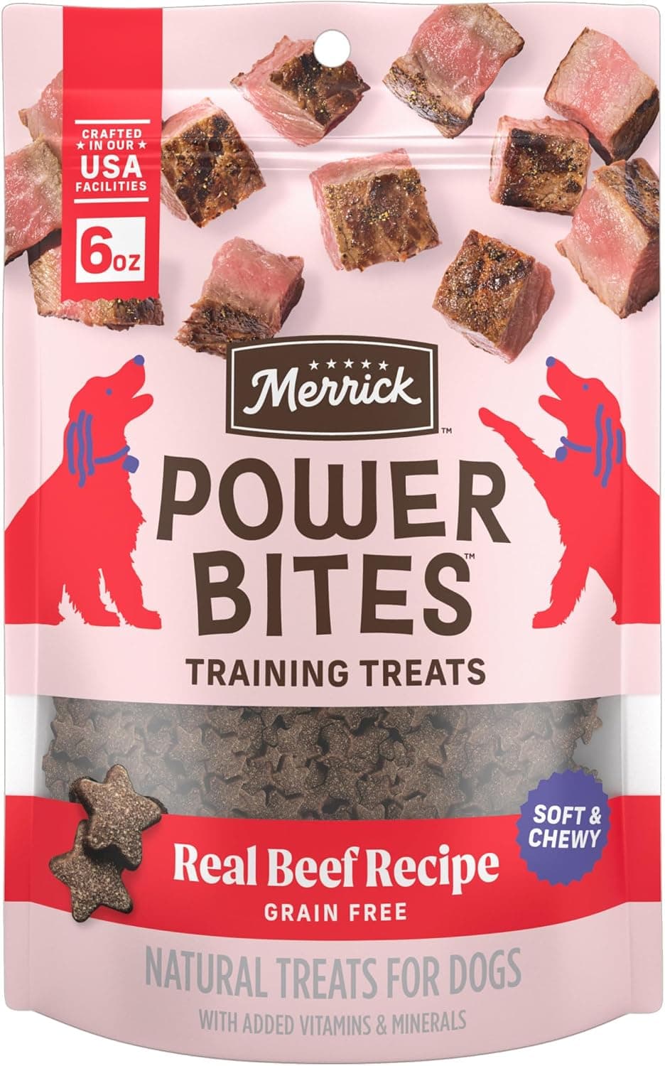 Merrick Power Bites Soft & Chewy Real Beef Dog Treats (6 oz)