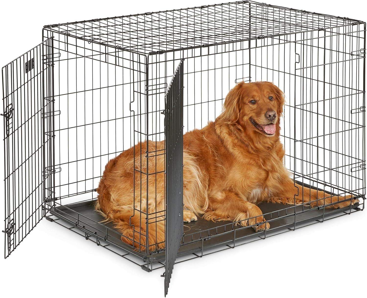 MidWest iCrate Double-Door Folding Crate, 42" (Large Breeds, 71–90 lb)