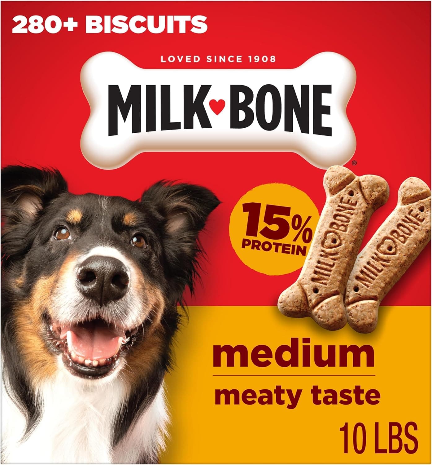 Milk-Bone Original Medium Dog Biscuits (10 lb Box, 280+ Treats)