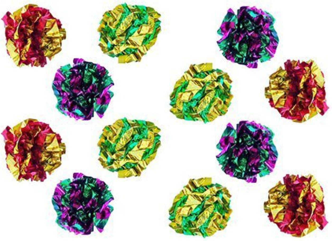 PETFAVORITES Original Mylar Crinkle Balls Cat Toys (12-Pack)