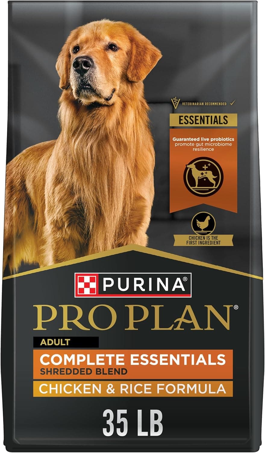 Purina Pro Plan Complete Essentials Adult Chicken & Rice Shredded Blend Dry Dog Food (35 lb)