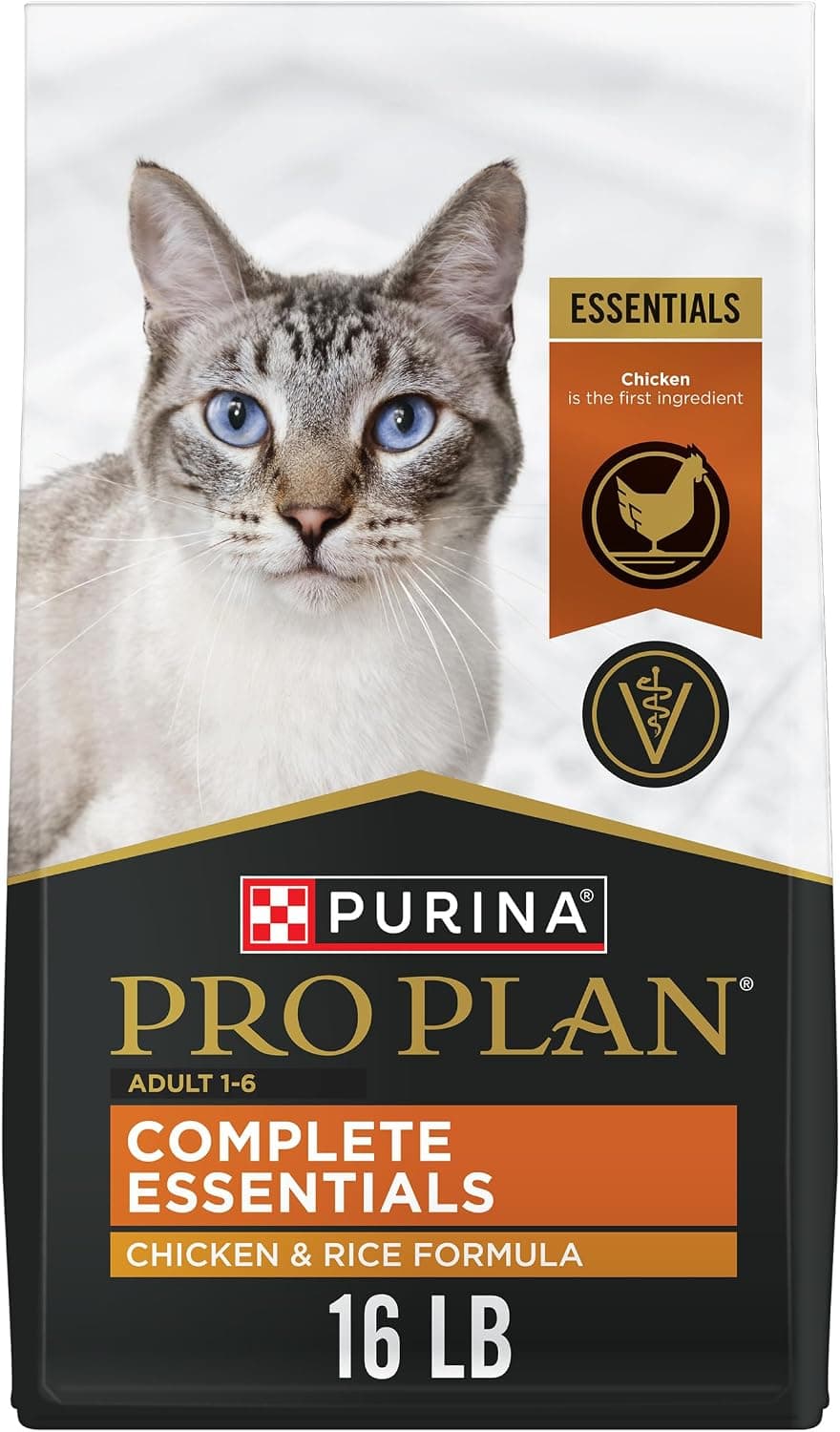 Purina Pro Plan Complete Essentials Adult Chicken & Rice Dry Cat Food (16 lb)