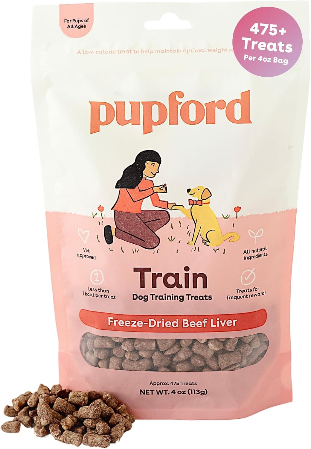 Pupford Freeze-Dried Beef Liver Training Treats (4 oz, 475+ Treats)