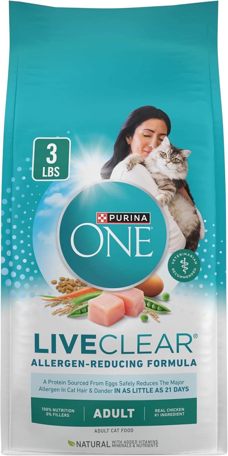 Purina ONE LiveClear Allergen-Reducing Adult Dry Cat Food with Real Chicken (3 lb)
