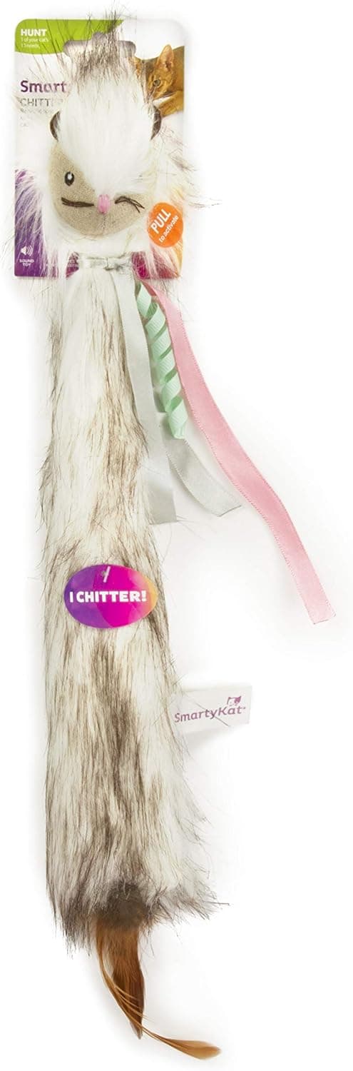 SmartyKat Chitter Critter Squirrel Electronic Sound Plush Kicker Cat Toy