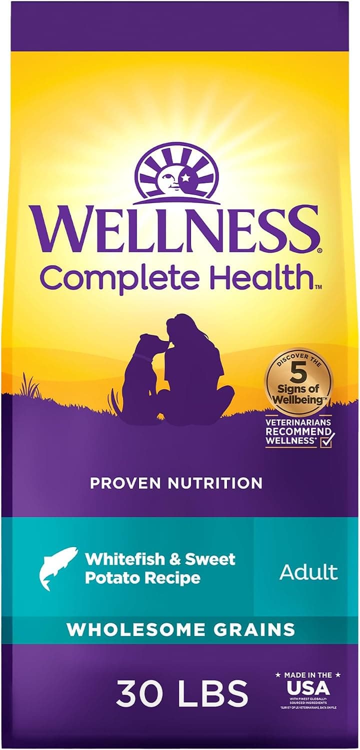 Wellness Complete Health Adult Whitefish & Sweet Potato Dry Dog Food (30 lb)